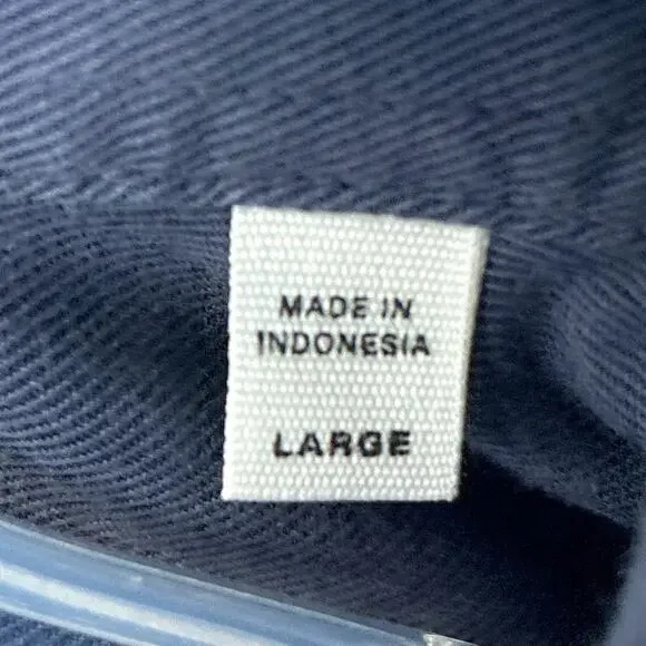 Buck Mason Shirt Mens L Draped Twill One Pocket Blue Preppy Classic Huckberry - Picture 6 of 8